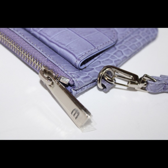 ๐3/20$5/25๐NWOT EXPRESS PURPLE FAUX ALLIGATOR LEATHER WRISTLET CLUTCH - Picture 11 of 16